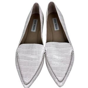 Steve Madden Feather Loafers White Size 8